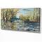 Designart - Rocky River in the Forest - Landscapes Painting Print on Wrapped Canvas